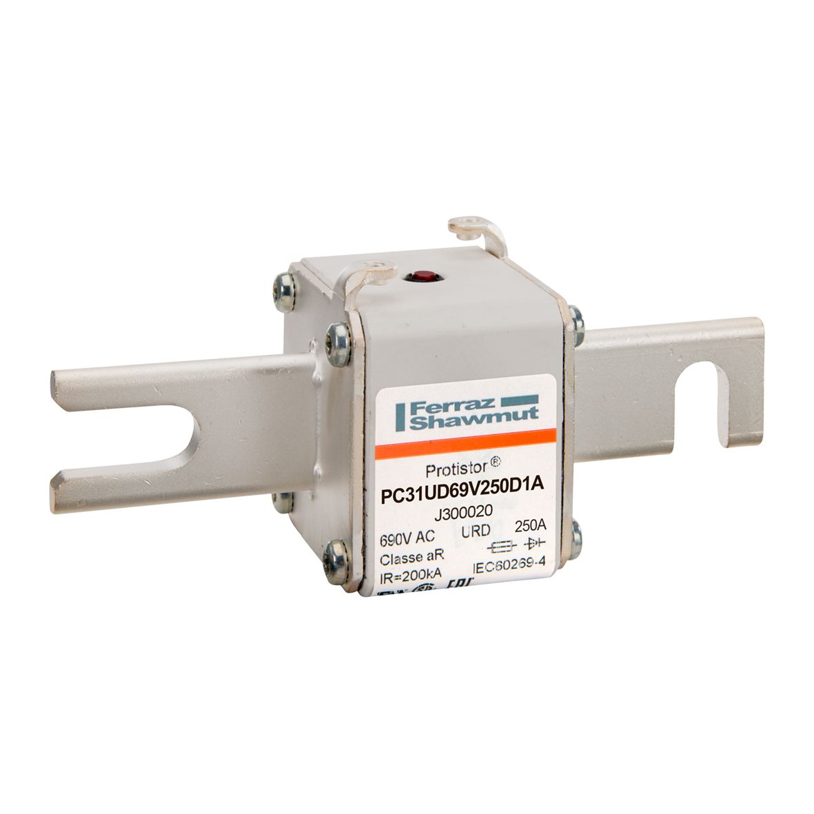 J300020 - PROTISTOR® SB aR, german slotted blade , DIN110, D11A, sz.31, 690VAC IEC, 250A